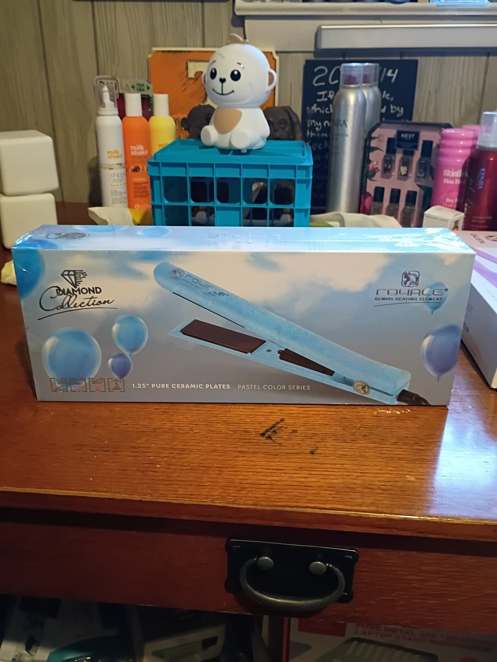 Royale Diamond Collection Pastel Blue Flat Iron - 1.25" Ceramic Plates